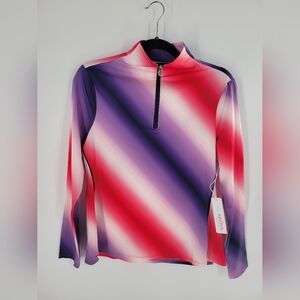 Kinona Golf UPF 50+ Keep it Covered Abstract 1/4 Zip Long Sleeve Top M NWT